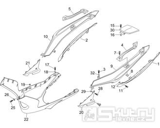 2.32 Boční kapotáž, spojler - Gilera Nexus 250 4T LC 2006 UK (ZAPM35300)