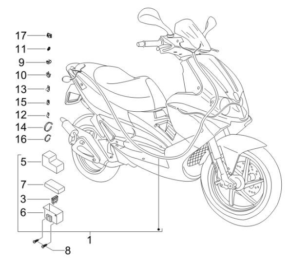 6.08 Elektroinstalace, pojistky - Gilera Runner 50 SP -SC- 2006 (ZAPC461000)