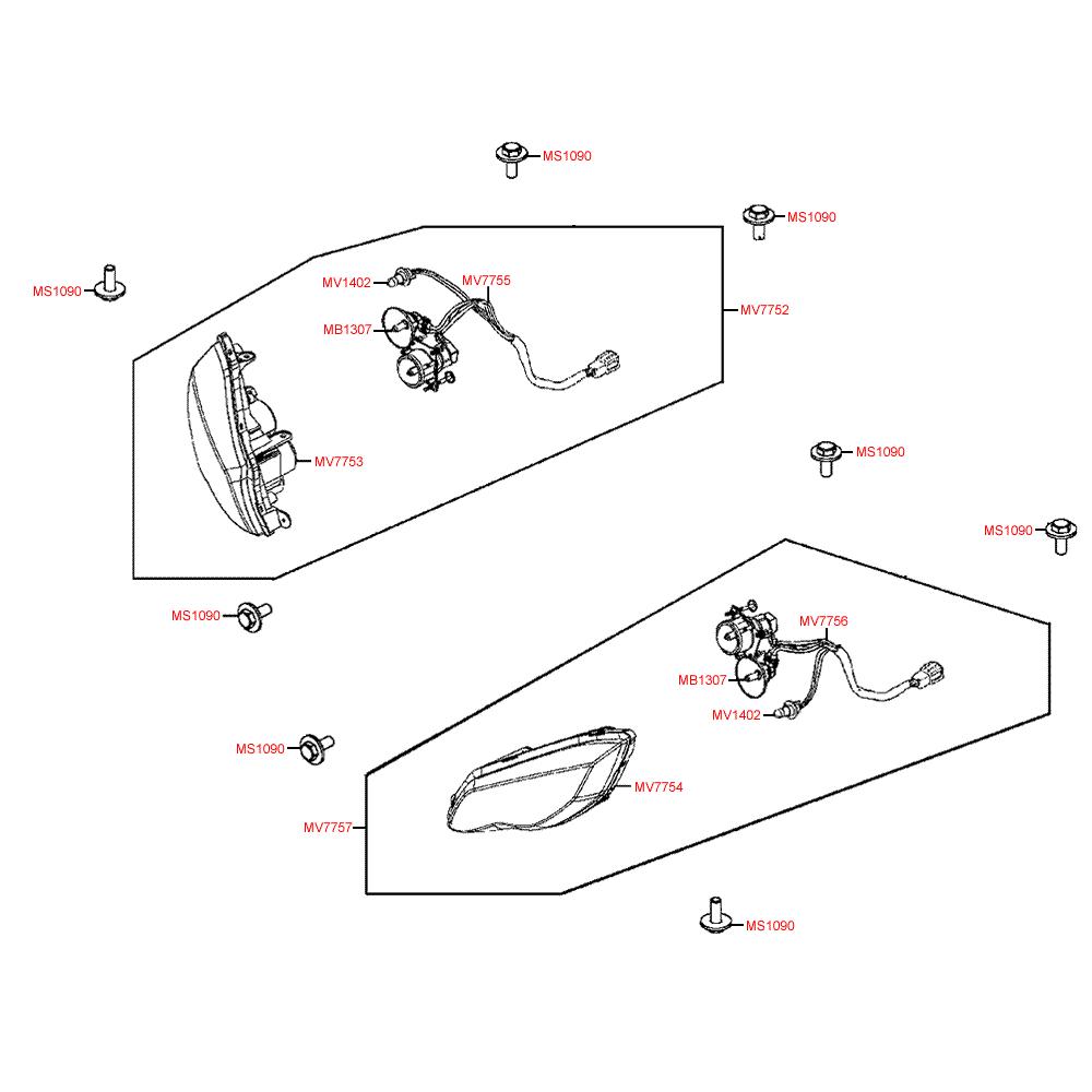 F01 Přední světla - Kymco Maxxer 400