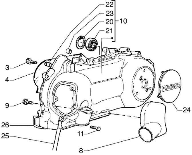 T15 Odvětrávání klikové skříně - Gilera Runner 125 VX 4T LC (ZAPM24200)