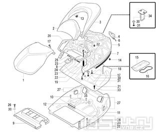Sedadlo a podsedlový prostor - Malaguti Spider Max RS 500 Euro 3