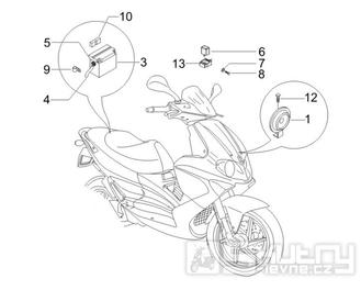 6.05 Baterie, houkačka, relé - Gilera Runner 50 PureJet SC 2006 (ZAPC46200)