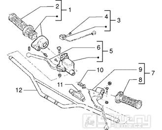 T27 Řidítka, gripy, brzdová a spojková páčka - Gilera RK 50ccm (VTBC08000...)