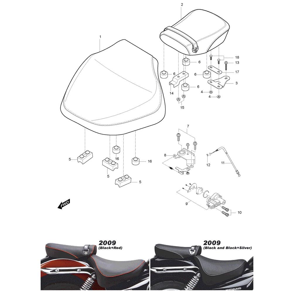 FIG32 Sedačka - Hyosung GV 125M C Aquila