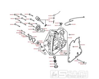 E04 Kryt skříně pravý / Vodní čerpadlo - Kymco Xciting 250 karburátor [SA50AA]