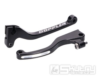 Spojková páčka s brzdovou páčkou Doppler CNC černé pro Rieju Marathon a MRT do r.v. -17