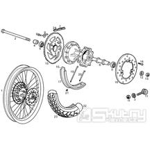 T23 Zadní kolo, brzdový kotouč a rozeta - Gilera SMT SM 50 EBS do roku 2005 (ZAPG12A1A4H)