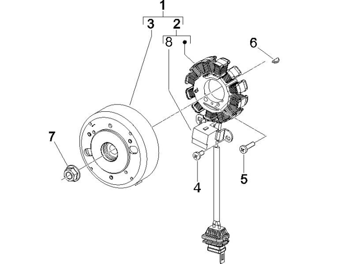 1.21 Magneto dobíjení - Gilera Runner 50 PureJet 2005-2006 UK (ZAPC46200)