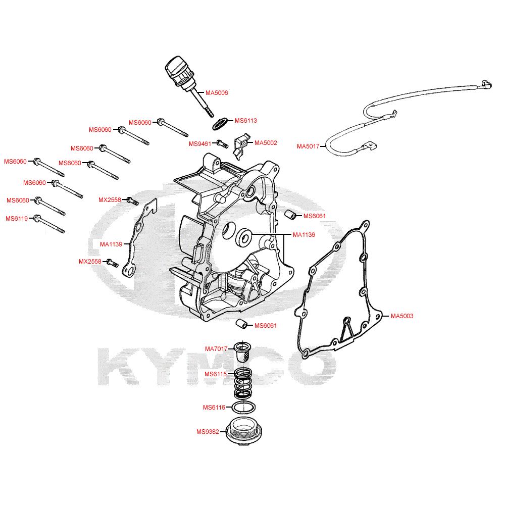 E04 Kryt motoru pravý - Kymco DJ 125 S KN25GA