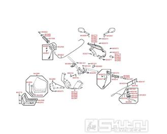 F03 Rukojeti / Zrcátka/ Řídítka/ Kabotáž - Kymco People S 50