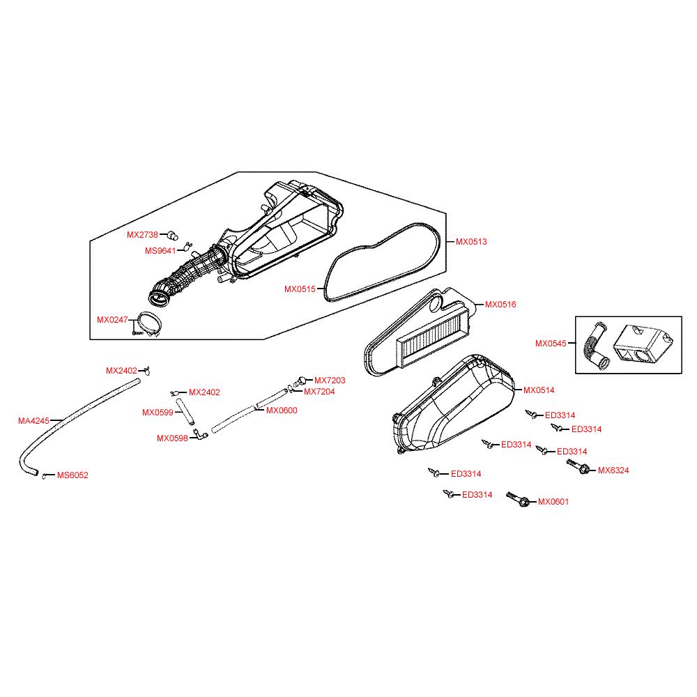 F13 Vzduchový filtr / Airbox - Kymco Vitality 50 4T