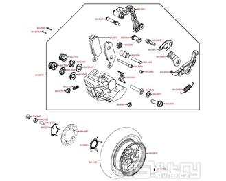 F08 Zadní kolo s brzdou - Kymco Xciting 500i EVO SBA0BB