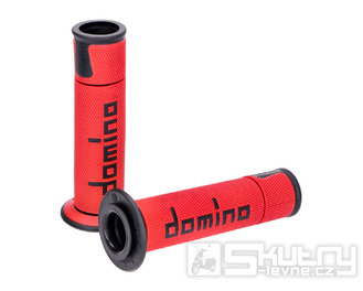 Sada gripů Domino A450 On-Road Racing červená / černá s otevřenými konci