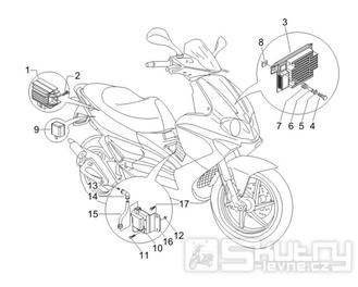 6.06 Regulátor napětí, zapalovací cívka a kabel - Gilera Runner 50 PureJet SC 2006 (ZAPC46200)