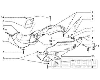 T27 Kapotáž, kryt baterie - Gilera Runner 50 SP do roku 2005 (ZAPC36200...)
