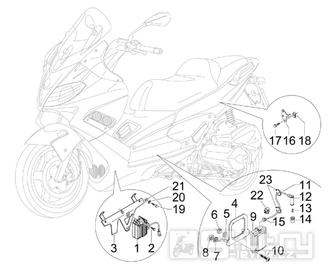 6.06 Regulátor napětí, zapalovací cívka a kabel - Gilera Nexus 125ie 4T LC 2008 (ZAPM35700)