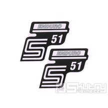 Nápis S51 Enduro samolepicí fólie stříbrná 2 ks pro Simson S51 / S51 Enduro