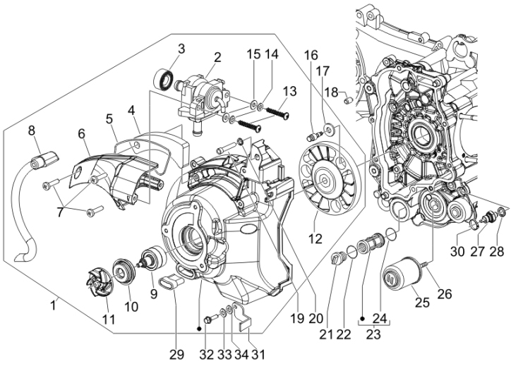 1.23 Kryt magneta dobíjení - Gilera Runner 200 VXR 4T LC 2006 (ZAPM46400)