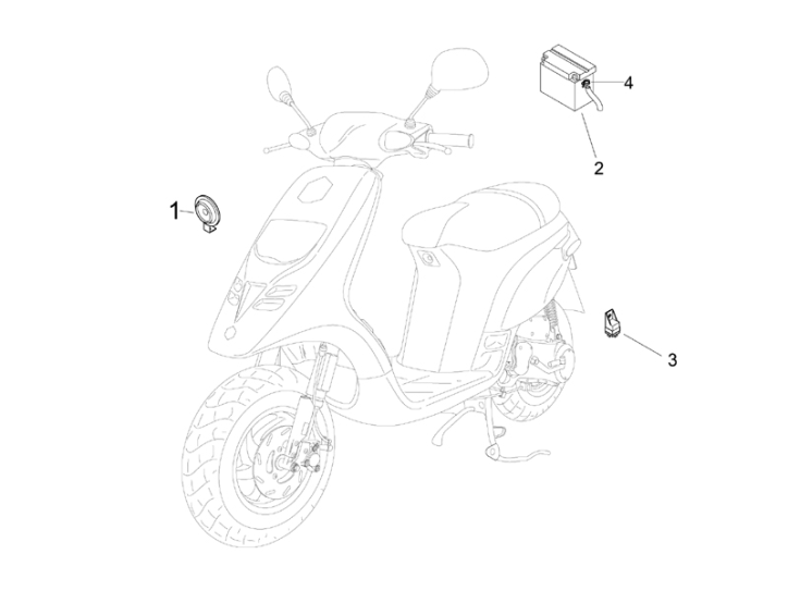 6.05 Baterie, houkačka, relé - Gilera Storm 50 2007 (UK - ZAPC29000)