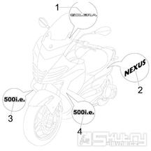 2.38 Samolepky, loga - Gilera Nexus 500 4T LC 2006-2008 (ZAPM35200)