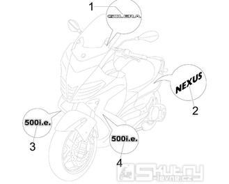 2.38 Samolepky, loga - Gilera Nexus 500 4T LC 2006-2008 (ZAPM35200)