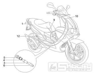 5.03 Plynové lanko, rozdělovač - Gilera Runner 50 PureJet 2005-2006 (ZAPC46200)