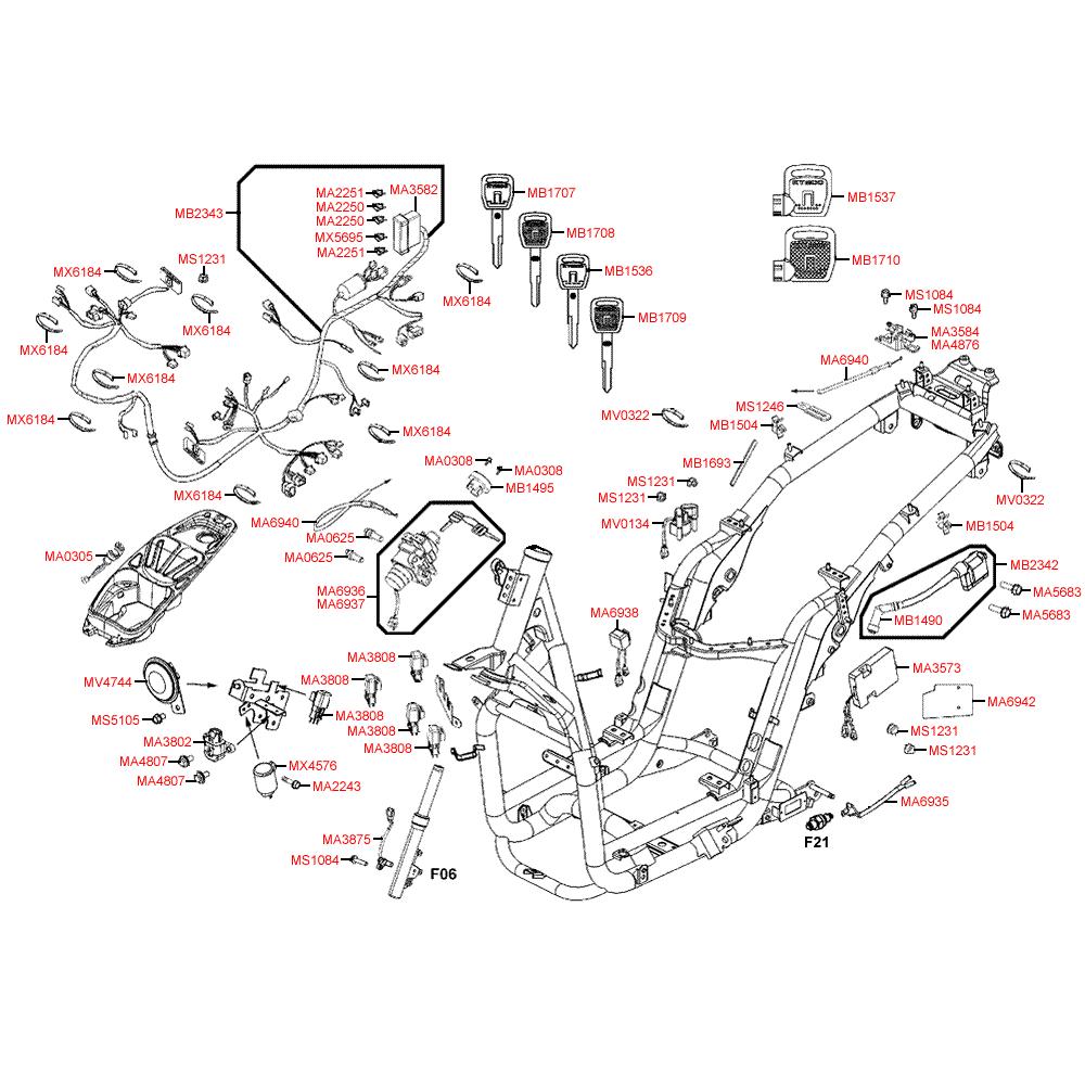 F19 Elektroinstalace a zámky - Kymco People GT 125i