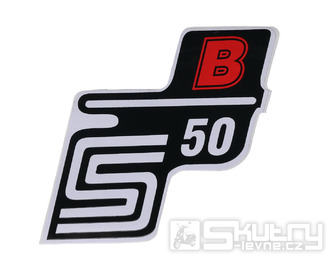 Nápis S50 B samolepicí fólie červená pro Simson S50