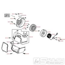 E08 Ventilátor / Magneto dobíjení - Kymco DJ 50 S KG10B