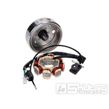 Stator alternátoru včetně magneta pro čínský čtyřtaktní motor GY6 Euro4 45 km/h