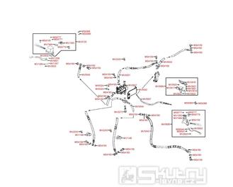 F04 Hlavní brzdový válec přední a brzdové hadičky - Kymco MXU 500 IRS LOF