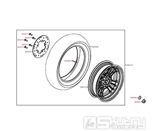 F08 Zadní kolo s brzdovým kotoučem - Kymco Like 200i
