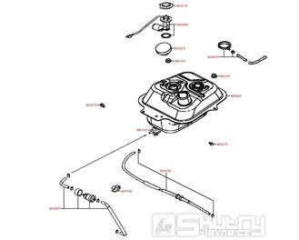 F10 Nádrž a palivový kohout - Kymco Agility 50 Carry 4T KG10DA
