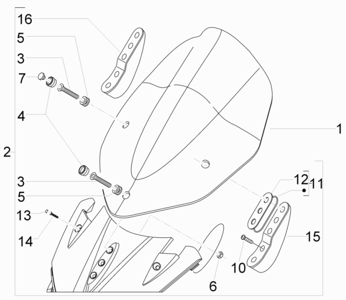 2.27 Štít přední kapotáže - Gilera Nexus 500 4T LC 2006-2008 (ZAPM35200)