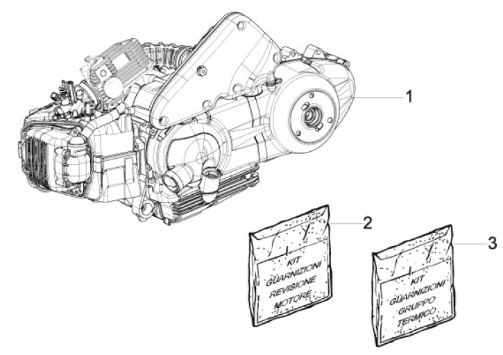 1.02 Motor, těsnění motoru - Gilera Runner 125 VX 4T Speciální série 2007 (ZAPM46300)