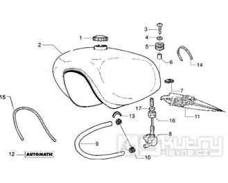 T22 Palivová nádrž - Gilera Eaglet automat do 2005 (ZAPC09000...)
