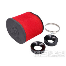 Vzduchový filtr Malossi Red Filter E15 oválný 60mm rovný, červeno-černý