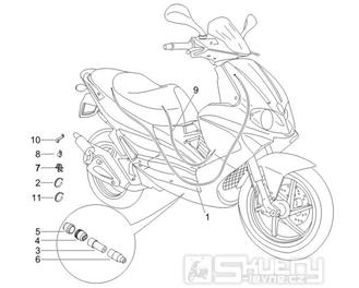 5.03 Brzdové lanko, rozdělovač - Gilera Runner 50 SP 2007 (ZAPC461000)