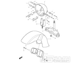 37 Přední blatní / Držák předního světla - Hyosung GV 250i C