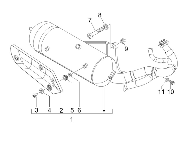 1.42 Výfuk - Gilera Stalker 50 2T 2008-2011 (ZAPC40100, ZAPC40101)