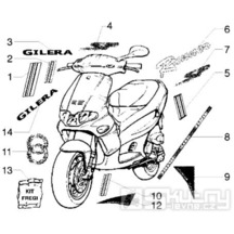 T26/A Samolepky, loga, polepy - Gilera Runner 50 do roku 1999 (ZAPC14000)