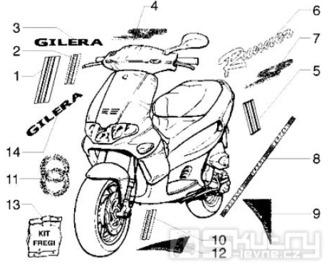 T26/A Samolepky, loga, polepy - Gilera Runner 50 do roku 1999 (ZAPC14000)