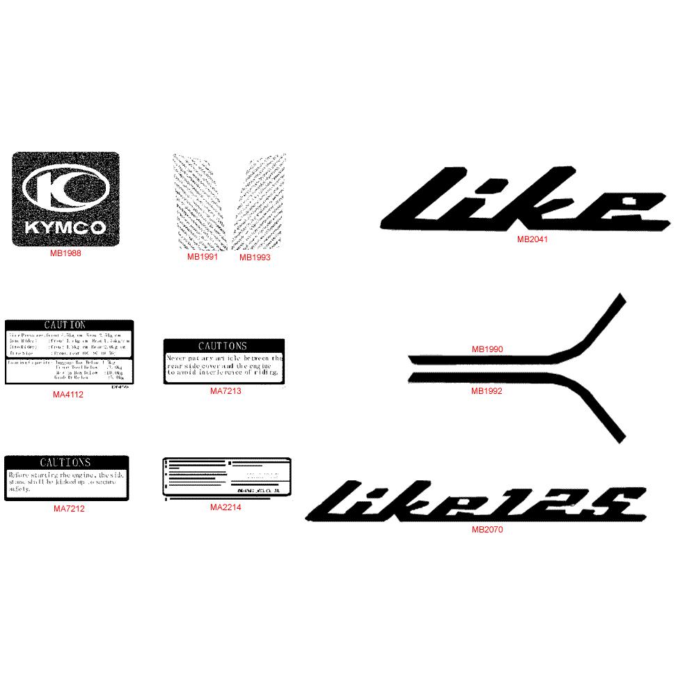 F22 Samolepky a fixy pro opravu laku - Kymco Like 125 KN25AA