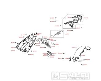 F18 Zadní světlo a zadní blatník - Kymco Super 8 50 2-Takt