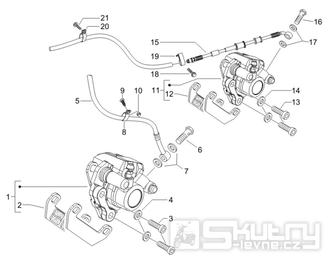 5.01 Brzdový třmen, destičky - Gilera Runner 125 VX 4T 2005-2006 UK (ZAPM46100)