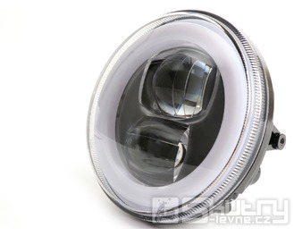 LED světlomet Moto Nostra 120mm 12V DC E9 s rámečkem pro Lambretta LI (série 1–2)