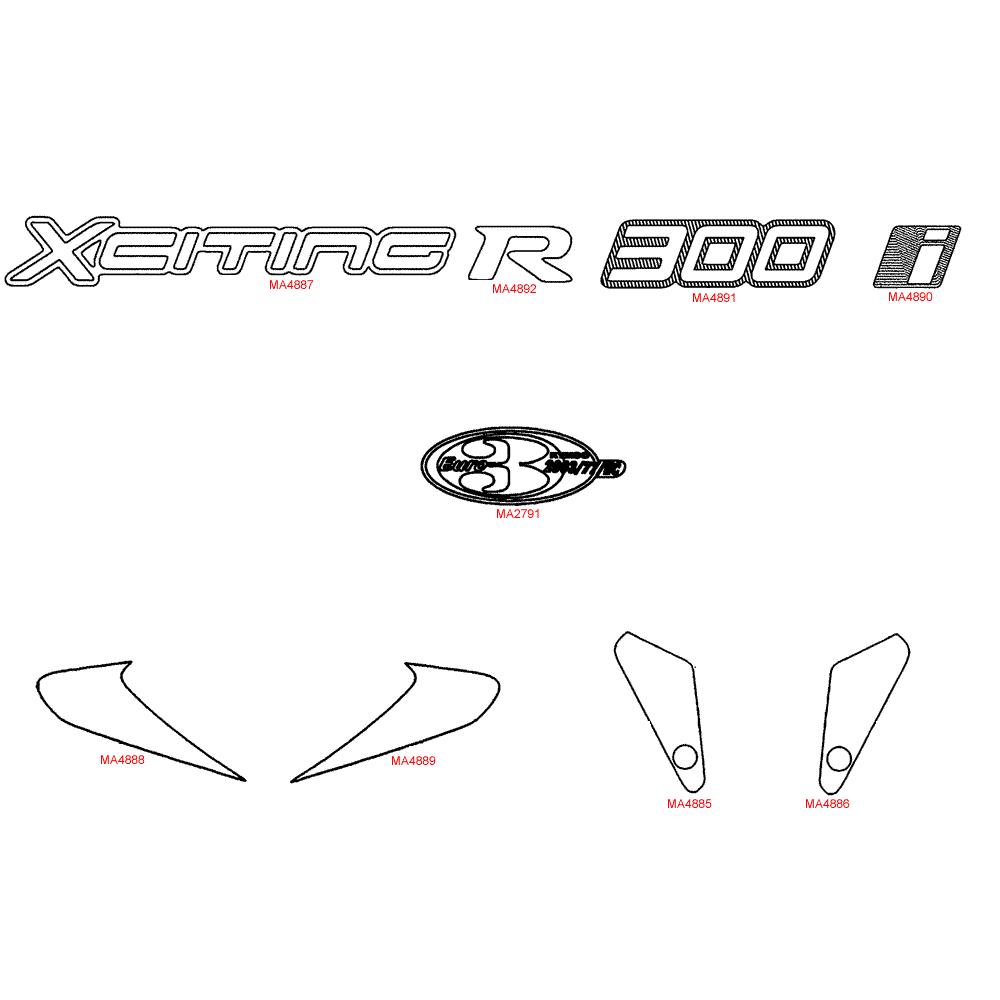 F25 Samolepky / Fixy pro opravu laku - Kymco Xciting 300i R [SB60AB]