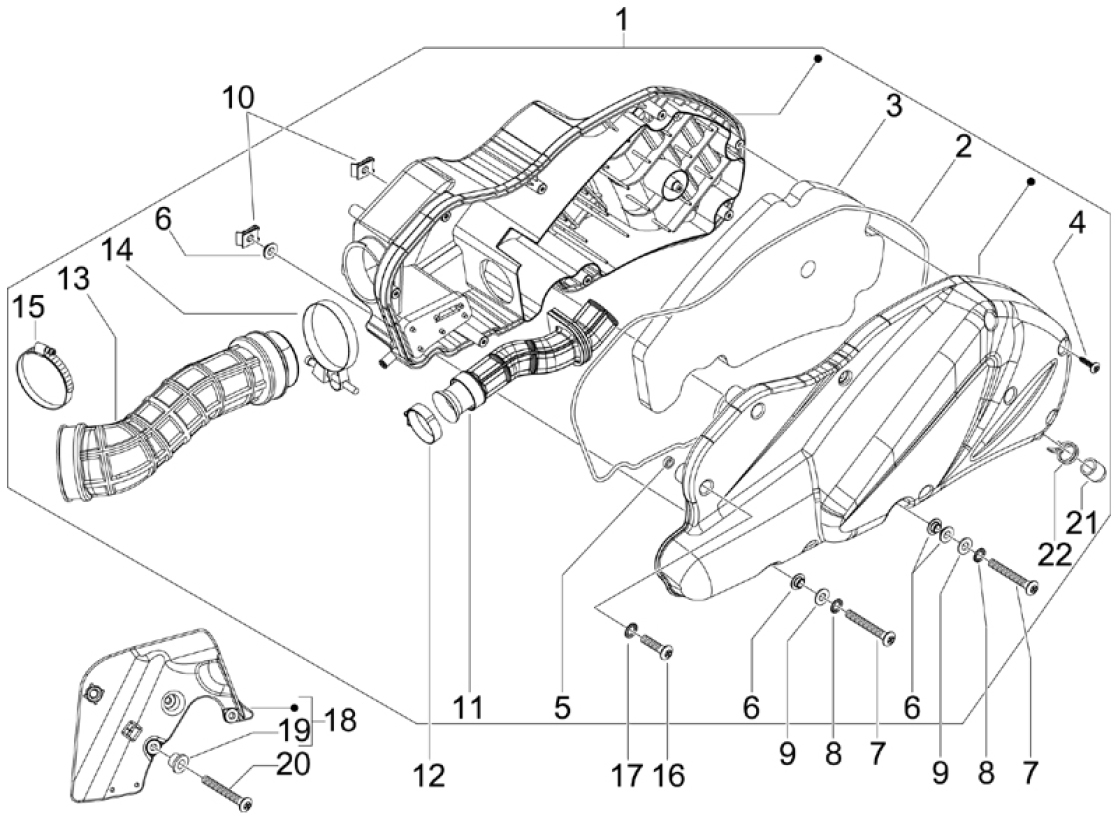 1.45 Vzduchový filtr - Gilera Runner 125 ST 4T LC 2008-2012 (ZAPM46301)