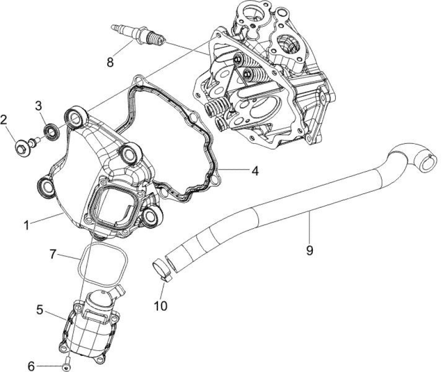 1.12 Kryt hlavy válce, zapalovací svíčka - Gilera Runner 125 VX 4T 2005-2006 UK (ZAPM46100)