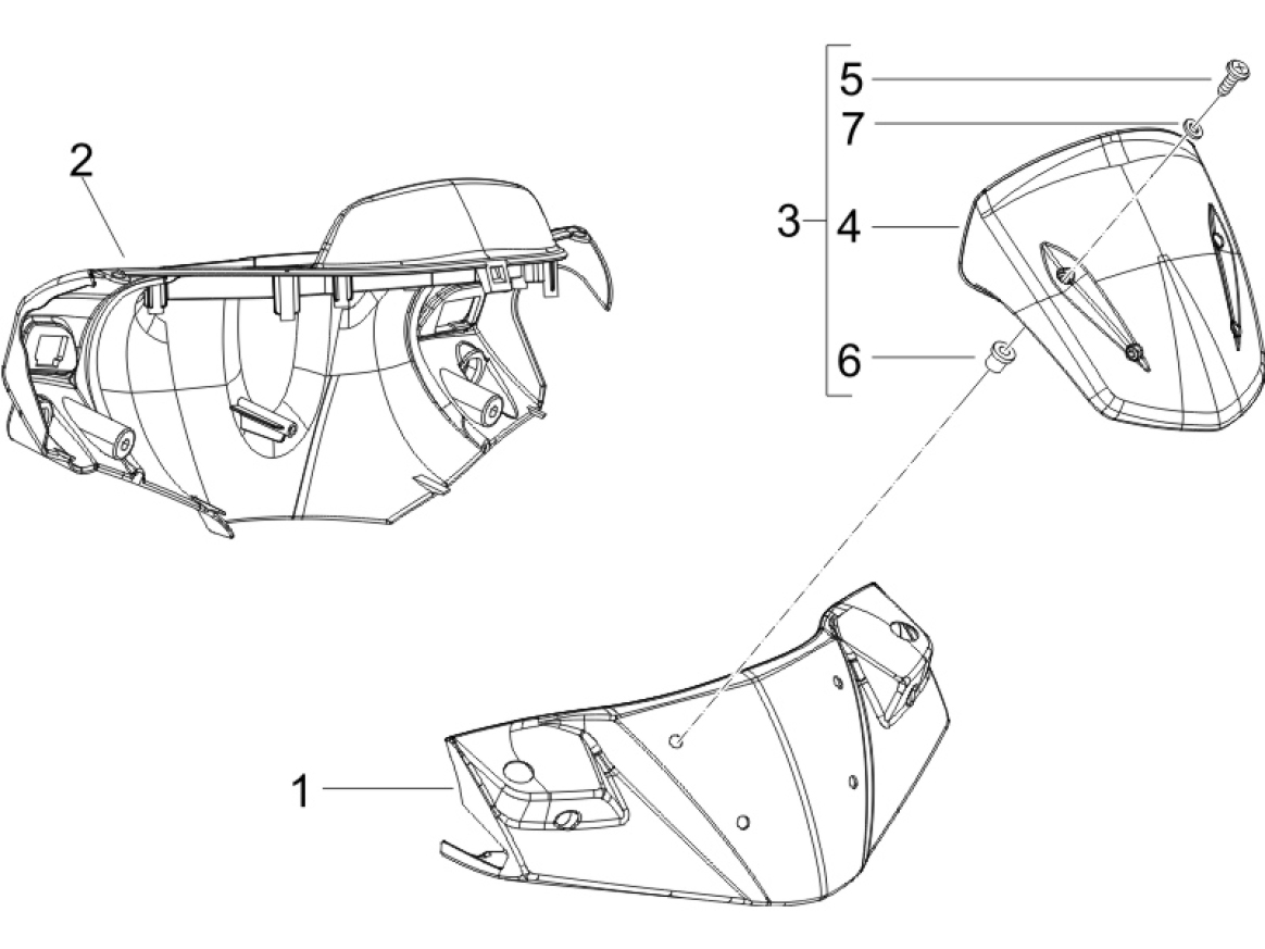 3.01 Kryt řidítek - Gilera Runner 125 "SC" VX 4T UK (ZAPM46100)